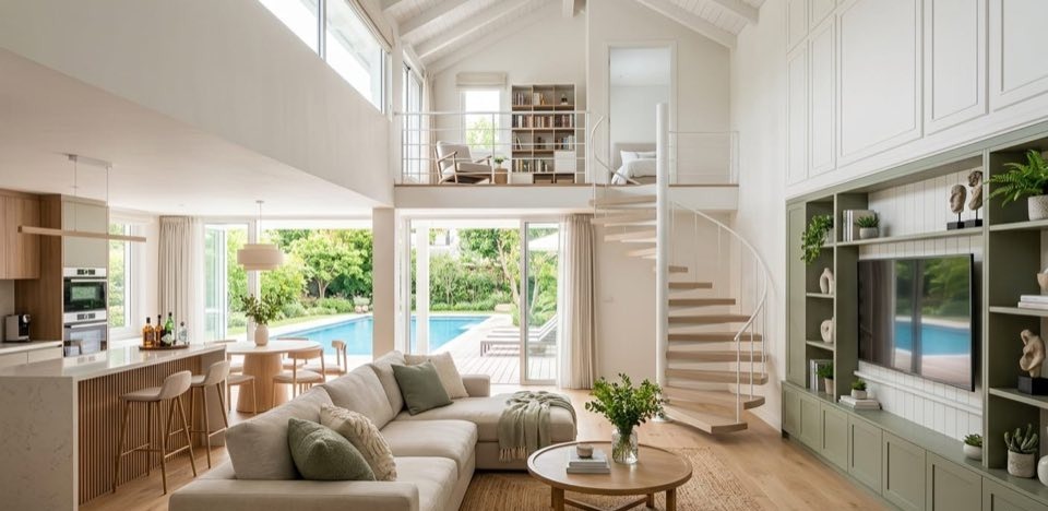 Virtually staged listing photo in Modern style